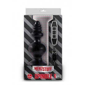 Чёрная фигурная пробка с вибрацией, работающая от USB, MENZSTUFF SPINDLE 10FUNCTION BUTT PLUG