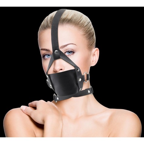 Чёрный кожаный кляп Leather Mouth Gag