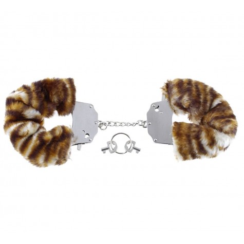 Металлические наручники Original Furry Cuffs с мехом под тигра